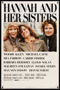 2t302 HANNAH & HER SISTERS 1sh '86 Allen directed, Mia Farrow, Dianne Weist & Barbara Hershey!