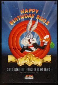2t303 HAPPY BIRTHDAY, BUGS: 50 LOONEY YEARS DS 1sh '90 classic Mel Blanc cartoon!