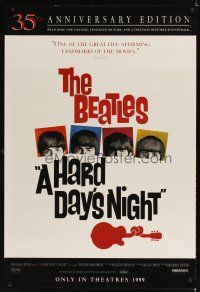 2t304 HARD DAY'S NIGHT advance 1sh R99 great image of The Beatles, rock & roll classic!