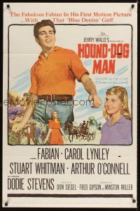 2t324 HOUND-DOG MAN 1sh '59 Fabian starring in his first movie with pretty Carol Lynley!
