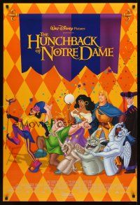 2t329 HUNCHBACK OF NOTRE DAME int'l DS 1sh '96 Walt Disney cartoon, cool checkerboard art!