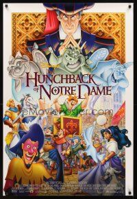 2t327 HUNCHBACK OF NOTRE DAME DS 1sh '96 Walt Disney, Victor Hugo novel, cool art of cast!