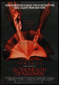 2t341 IN THE MOUTH OF MADNESS video 1sh '95 John Carpenter, Sam Neill, lived any good books lately?