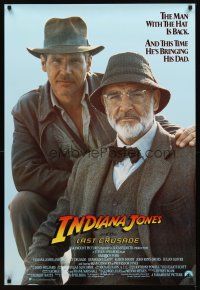 2t348 INDIANA JONES & THE LAST CRUSADE int'l 1sh '89 close-up of Harrison Ford & Sean Connery!