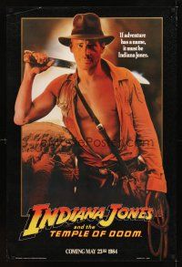 2t353 INDIANA JONES & THE TEMPLE OF DOOM teaser 1sh '84 adventure is Ford's name!