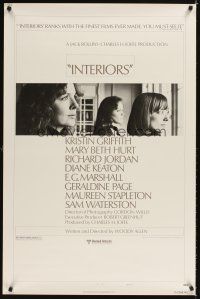 2t365 INTERIORS style B 1sh '78 Diane Keaton, Mary Beth Hurt, directed by Woody Allen!