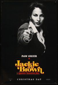 2t375 JACKIE BROWN teaser 1sh '97 Quentin Tarantino, cool image of Pam Grier in title role!