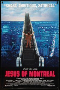 2t383 JESUS OF MONTREAL 1sh '90 Lothaire Bluteau, Wilkening, image of man on escalator to heaven!