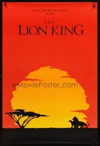 2t418 LION KING red style 1sh 1994 classic Disney cartoon, cool silhouettes against the sun artwork!
