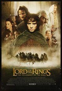 2t429 LORD OF THE RINGS: THE FELLOWSHIP OF THE RING advance DS 1sh '01 montage of top cast!