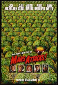 2t450 MARS ATTACKS! advance 1sh '96 directed by Tim Burton, great image of many alien brains!