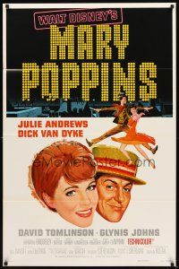 2t452 MARY POPPINS style A 1sh R80 Julie Andrews & Dick Van Dyke in Walt Disney's musical classic!
