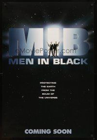 2t463 MEN IN BLACK teaser DS 1sh '97 Will Smith & Tommy Lee Jones with huge guns!