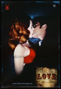 2t476 MOULIN ROUGE style D int'l teaser DS 1sh '01 sexy Nicole Kidman & Ewan McGregor kissing!