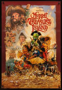 2t484 MUPPET TREASURE ISLAND DS 1sh '96 Jim Henson, Drew Struzan art of Kermit, Miss Piggy & cast!