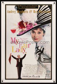2t485 MY FAIR LADY 1sh R94 classic image of Audrey Hepburn & Rex Harrison!