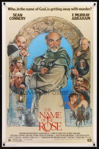 2t492 NAME OF THE ROSE 1sh '86 Der Name der Rose, great Drew Struzan art of Sean Connery as monk!