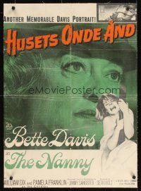 2t493 NANNY 1sh '65 creepy close up portrait of Bette Davis, Hammer horror!