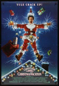 2t497 NATIONAL LAMPOON'S CHRISTMAS VACATION DS 1sh '89 Consani art of Chevy Chase, yule crack up!