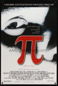 2t531 PI DS 1sh '98 Darren Aronofsky sci-fi mathematician thriller, Sean Gullette!