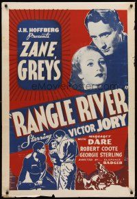 2t552 RANGLE RIVER 1sh '39 from Zane Grey's novel, Victor Jory, Margaret Dare!