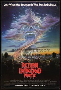 2t564 RETURN OF THE LIVING DEAD 2 advance 1sh '88 close encounters of the creepy kind, cool art!