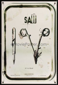 2t599 SAW IV teaser 1sh '07 Tobin Bell, Costas Mandylor, gross bloody scalpel & forceps!