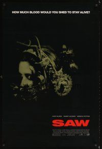 2t592 SAW DS 1sh '04 Cary Elwes, Danny Glover, Monica Potter, how much blood would you shed?!