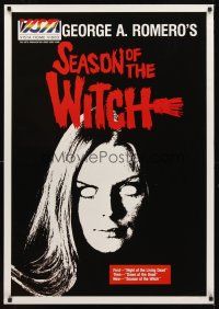 2t608 SEASON OF THE WITCH video 1sh R86 George Romero, close up of creepy woman!