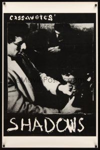 2t615 SHADOWS teaser 1sh R80s John Cassavetes beatnik counter-culture movie!