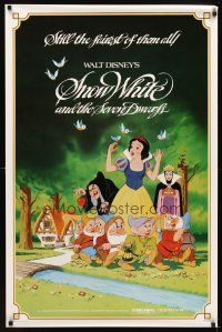 2t636 SNOW WHITE & THE SEVEN DWARFS 1sh R83 Walt Disney animated cartoon fantasy classic!