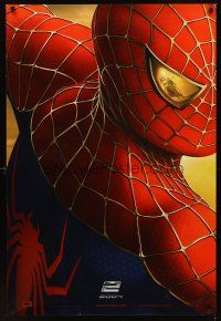 2t660 SPIDER-MAN 2 teaser DS 1sh '04 cool image of Tobey Maguire as superhero, Sam Raimi!