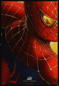 2t656 SPIDER-MAN 2 July 2004 teaser DS 1sh '04 cool image of Tobey Maguire as superhero, Sam Raimi!