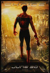 2t658 SPIDER-MAN 2 teaser DS 1sh '04 cool image of Tobey Maguire as superhero, choice!