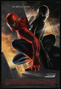 2t661 SPIDER-MAN 3 DS 1sh '07 Sam Raimi, Tobey Maguire in red & black costumes!