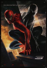 2t662 SPIDER-MAN 3 teaser DS 1sh '07 Sam Raimi, Tobey Maguire in red & black costumes!
