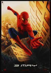 2t651 SPIDER-MAN teaser 1sh '02 Tobey Maguire pointing finger, Sam Raimi, Marvel Comics!