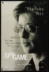 2t665 SPY GAME teaser DS 1sh '01 cool close-up of Brad Pitt in shades!