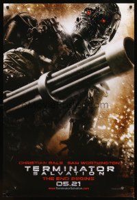 2t708 TERMINATOR SALVATION teaser 1sh '09 Christian Bale, Worthington, cyborg action!