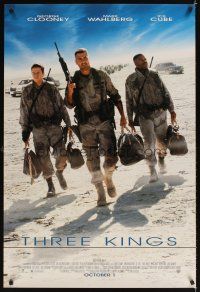 2t715 THREE KINGS advance 1sh '99 George Clooney, Mark Wahlberg, & Ice Cube in the Gulf War!