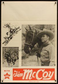 2t718 TIM MCCOY 1sh '40s portrait art of classic cowboy with trusty horse!