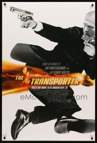 2t738 TRANSPORTER int'l style A advance DS 1sh '02 cool action image of Jason Stratham w/two guns!