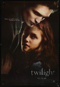 2t746 TWILIGHT teaser DS 1sh '08 c/u of Kristen Stewart & Robert Pattinson, vampires!