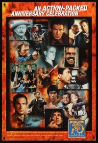 2t766 WARNER BROS: 75 YEARS ENTERTAINING THE WORLD 27x40 video poster '98 action-packed, many images