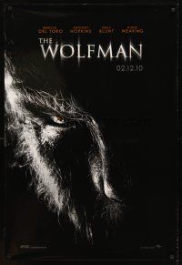 2t783 WOLFMAN teaser DS 1sh '10 Benicio Del Toro, Anthony Hopkins, cool horror image!