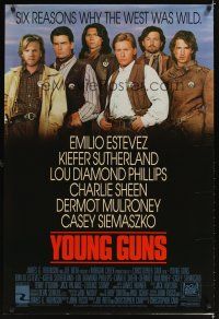 2t798 YOUNG GUNS int'l 1sh '88 Estevez, Charlie Sheen, Kiefer Sutherland,Lou Diamond Phillips