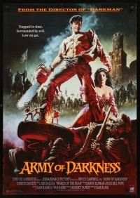 2r069 ARMY OF DARKNESS Aust 1sh '93 Sam Raimi, great artwork of Bruce Campbell with chainsaw hand!