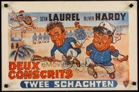 2r573 FLYING DEUCES Belgian R60s great wacky art of Laurel & Hardy running from Foreign Legion!