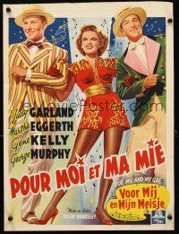 2r574 FOR ME & MY GAL Belgian '42 Judy Garland, Gene Kelly, cool Broadway art of stars!