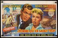 2r599 MAN WHO KNEW TOO MUCH Belgian '56 directed by Alfred Hitchcock, James Stewart & Doris Day!